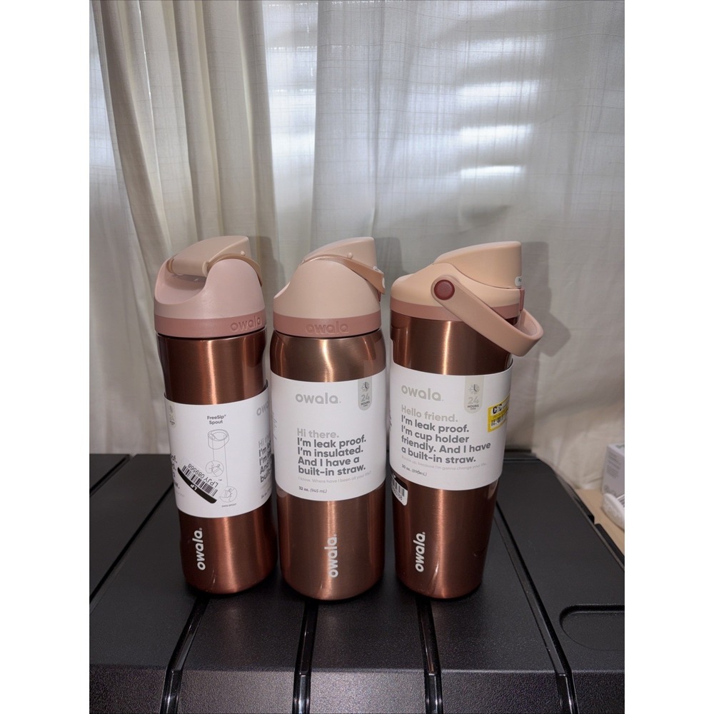 Owala FreeSip Stainless Steel In Good Company Rose Gold Target LOT OF 3- SEE PIC